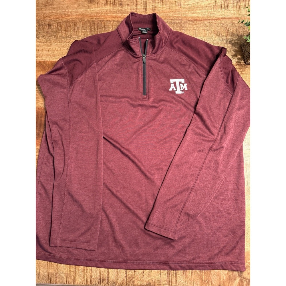 Champion Elite Texas A&M Aggies Quarter Zip Pullover Mens 2XL Performance